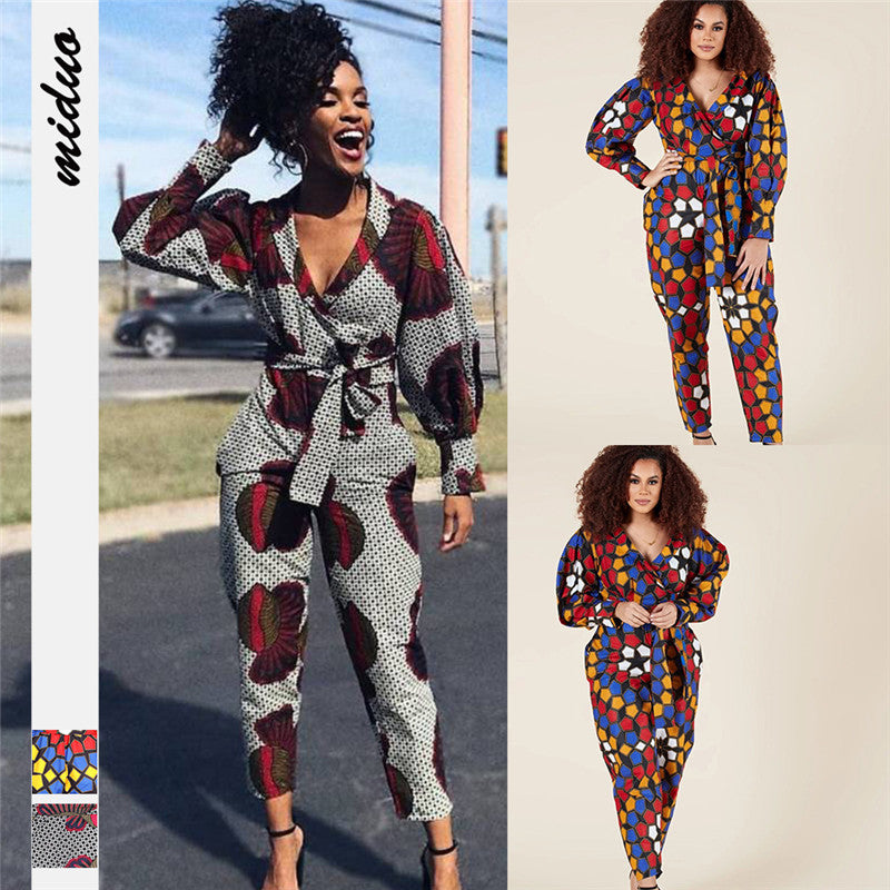 Women's Jumpsuit African Style Cropped Jumpsuit