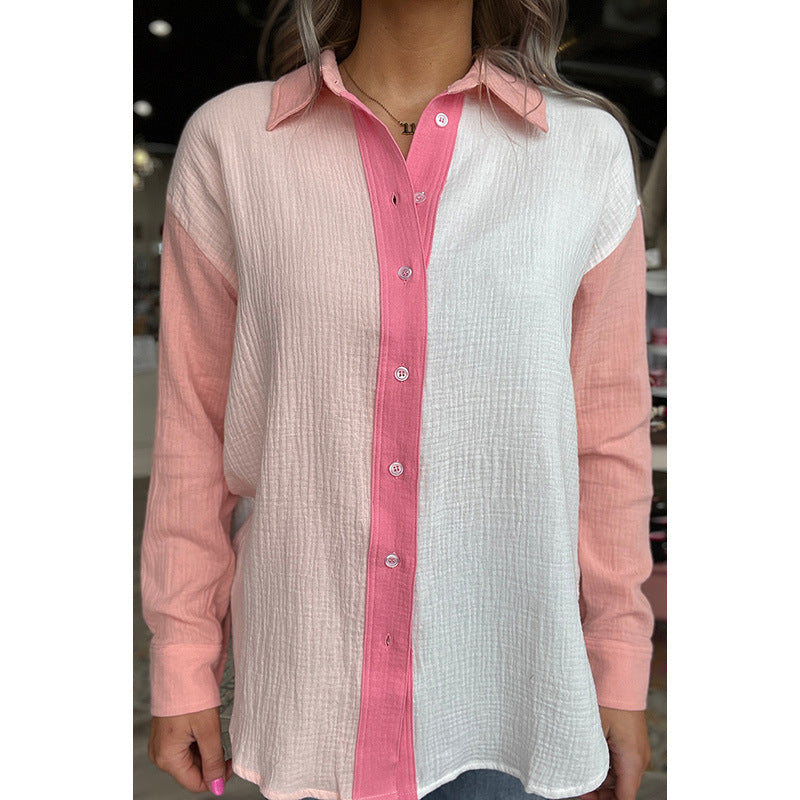 Women's Cool Contrast Color Loose Shirt