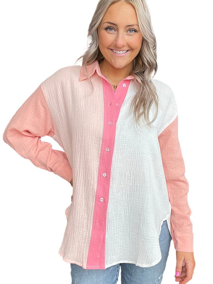 Women's Cool Contrast Color Loose Shirt