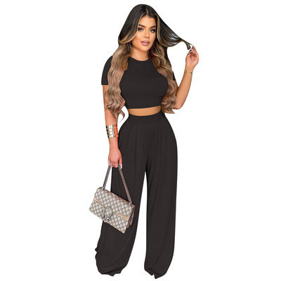 Casual Wide Leg Two-piece Set