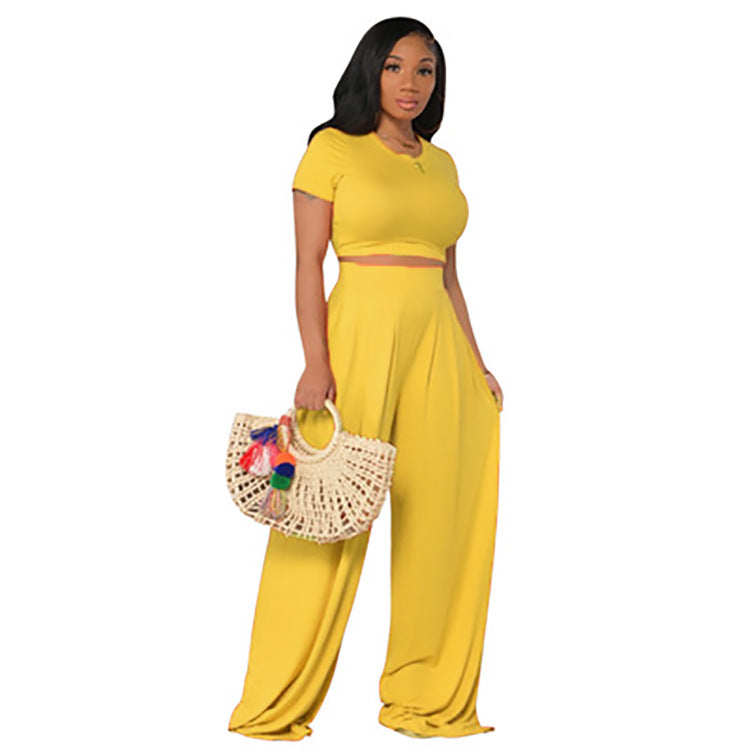 Casual Wide Leg Two-piece Set