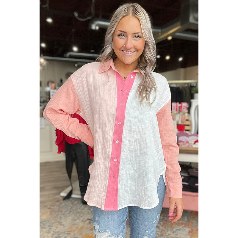 Women's Cool Contrast Color Loose Shirt