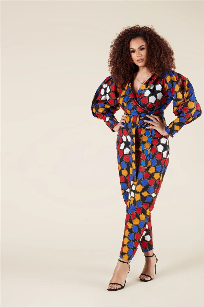 Women's Jumpsuit African Style Cropped Jumpsuit
