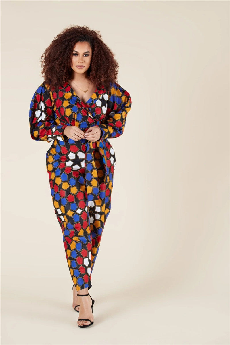 Women's Jumpsuit African Style Cropped Jumpsuit
