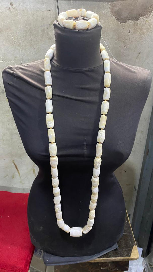 White Coral Beaded Necklace