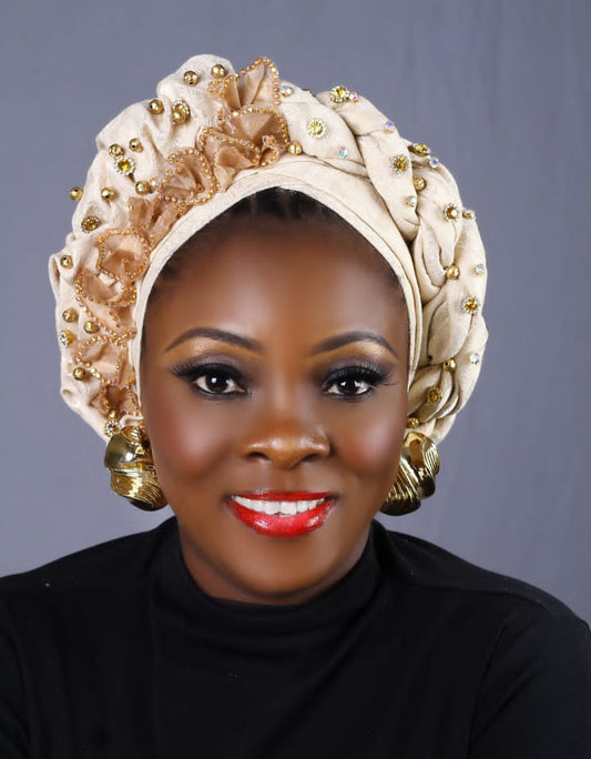 Beautifully Wrapped up Turban with Sequence