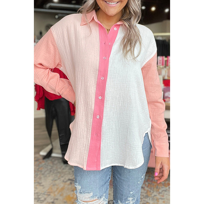 Women's Cool Contrast Color Loose Shirt