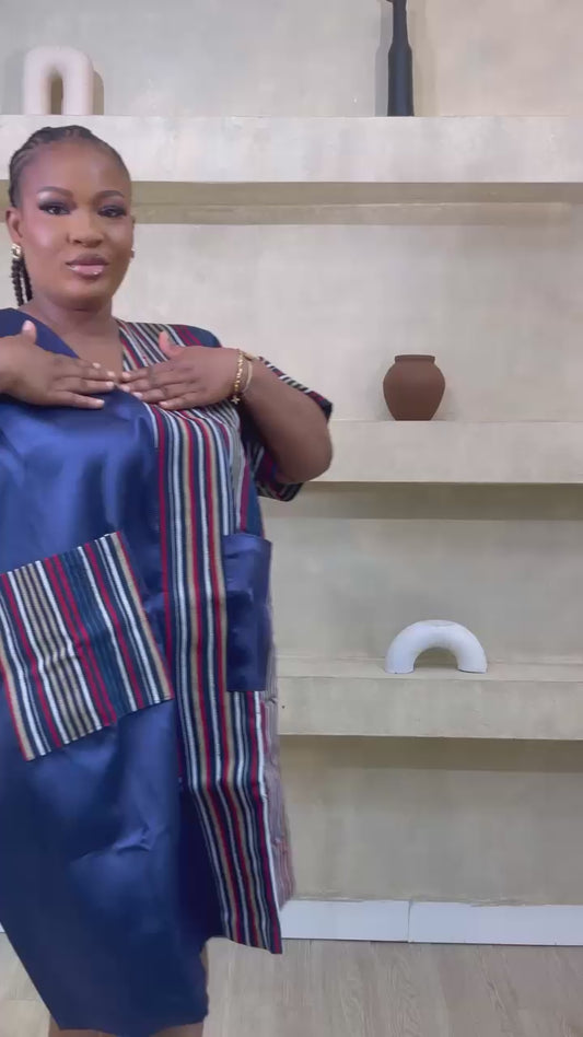 Beautifully Designed Gown Styled with Asooke