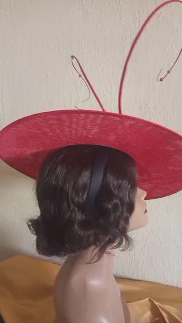 Red Beautifully Designed Fascinator